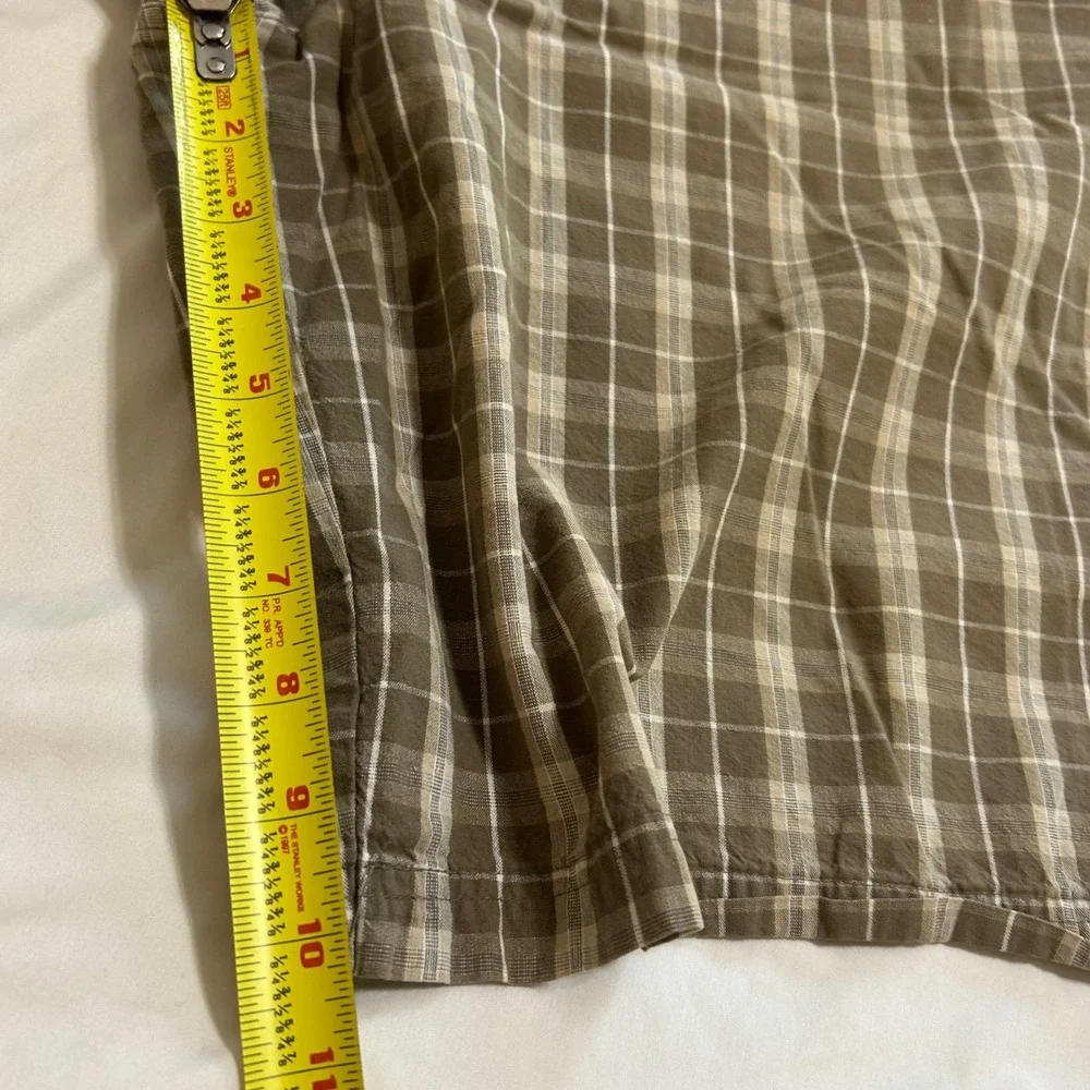 Covington‎ Mens Brown Plaid Cotton Shorts Size 38 Flat Front Casual Summer Tan